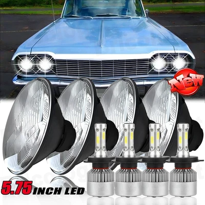 Faros LED de vidrio de haz alto/bajo para Ford Galaxie 500 1962-74 5,75 5-3/4" 4 piezas AA Foto 1 de 4