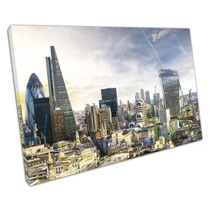 London Skyline Sunset Wall Art: Framed City Print for Home Office Decor - Ready - Picture 1 of 10