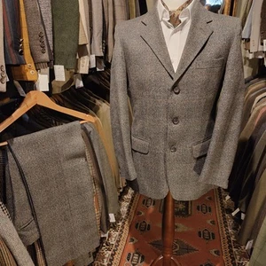 Vintage Herren 38er 34w Tweed 50er Jahre kariert kariert 2 Zweiteiler Anzug Sakko Hose - Bild 1 von 22