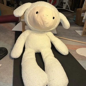 G by GUND Fuzzy Lamb 950816 Long Legs Plush Stuffed White Cream 36” Length Jumbo - Picture 1 of 9