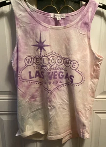 Camiseta sin mangas Tye "Welcome to Las Vegas" para mujer - talla pequeña de Dreamside - Imagen 1 de 4