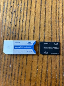 Sony Memory Stick Duo Adapter MSAC-M2 And MSX-M1GST 1  GB Card - Used - Picture 1 of 2