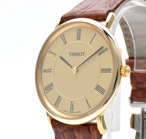Vintage [N MINT] TISSOT T840 Gold Dial Quartz 33mm Men's Watch from JAPAN - Picture 1 of 13