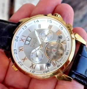 RARO Orologio Uomo Vintage Trias Orologio da Polso Germania Cronografo Automatico T22035 - Foto 1 di 6