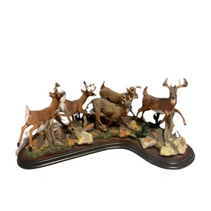 Vintage Danbury Mint WhiteTail Buck Skulptur LAUFENDE BÖCKE Curtis Christensen - Bild 1 von 10