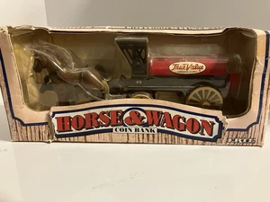 Vintage 1990 True Value Hardware Horse & Wagon Die-Cast Bank #9/Original Box - Picture 1 of 15