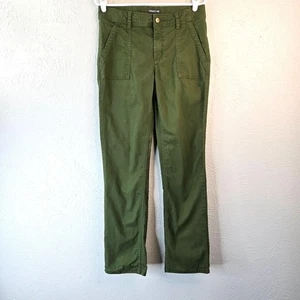 Toad & Co Earthworks Pants Womens Size 8 Dark Green Straight Leg High Rise Chino - Picture 1 of 13