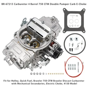 BR-67213 Carburetor 4 Barrel 750 CFM Double Pumper Carb E-Choke H0 - Foto 1 di 16