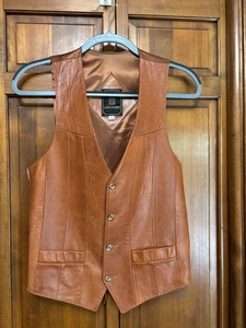 Grodin's Butterweiche Leder Western Design Weste hellbraun braun Damen Unisex Gr. 36 - Bild 1 von 6