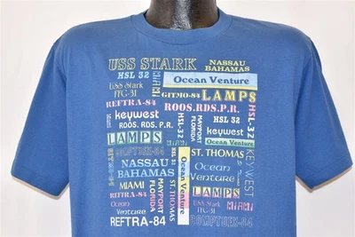 Camiseta De Colección Años 80 USS START BAHAMAS KEY WEST MIAMI REFTRA-84 TRAVEL SHIP TURIST L Foto 1 de 3