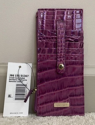 Cartera delgada Lthr Brahmin Melbourne para tarjeta de crédito DEWBERRY NUEVA CON ETIQUETAS Foto 1 de 4