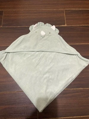 Carter’s Green Dinosaur Hooded Baby Towel 28 x 28” - Image 1 of 4