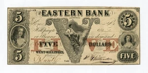 1852 $5 The Eastern Bank - West-Killingly, CONNECTICUT Note - Picture 1 of 2