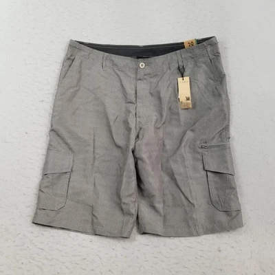 Pantalones Cortos Burnside Cargo Para Hombre 38 Gris Rayas Poliéster Multi Bolsillo BG9813A Foto 1 de 4