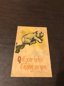 HUMOR - VERSCHOSTETE POSTKARTE - HÖR AUF MIT DEINEM KICK, ES MACHT MICH WUND - Bild 1 von 2