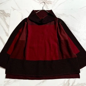 Suéter tejido cuello alto rojo/negro ISSEY MIYAKE 2019AW talla grande M/W - Imagen 1 de 24