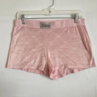 JUICY COUTURE Sleepwear Velour Shorts Style 1 Pair Size Medium Pink - Image 1 of 4