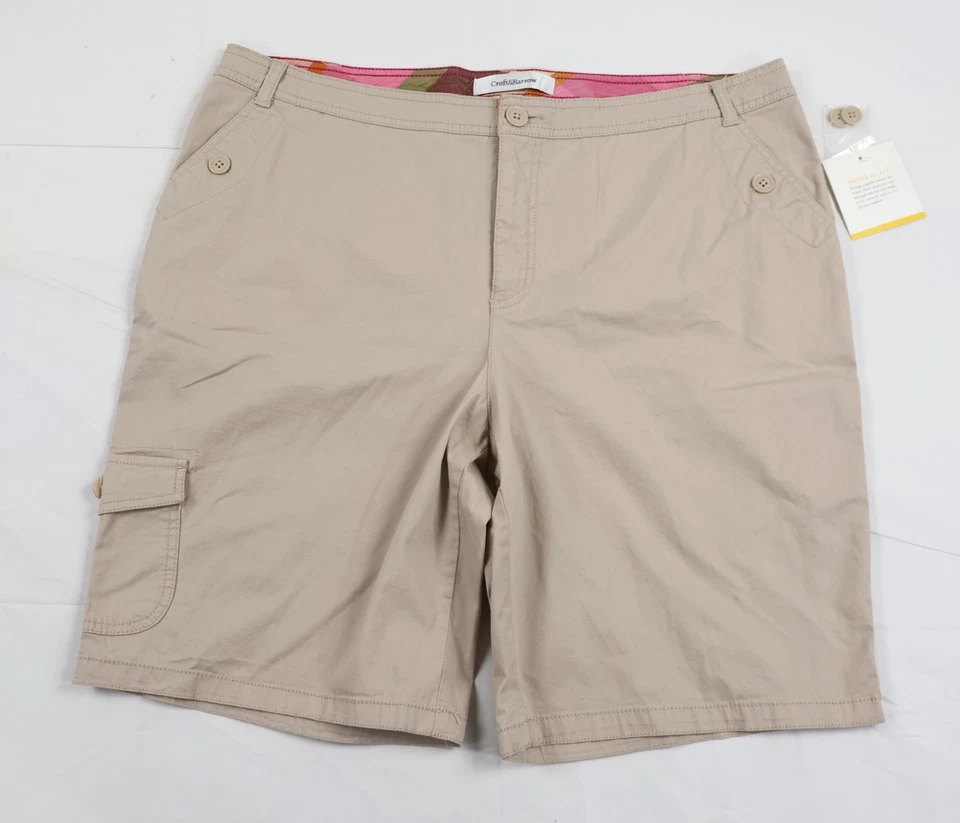 Pantalones Cortos Croft & Barrow Para Mujer 18 Beige Carga Elastizados Nuevos con Etiquetas Foto 1 de 4