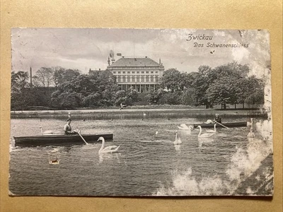 Zwickau - Das Schwanenschloss • Dr. Trenkler & Co. • 1908 • 1909 gelaufen - Bild 1 von 4