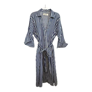 Adrift Size 4XL 22 (18 US) Blue & White Stripe Sabre Button Through Dress - Bild 1 von 23