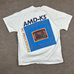 Camiseta Promocional Procesadores AMD De Colección Computadora K5 Talla Grande Puntada Única Años 90 - Imagen 1 de 8