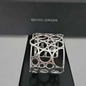 Georg Jensen Silver Open Cuff Bracelet Bangle #466 Regitze Overgaard Large - Picture 1 of 20