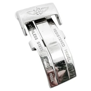 Genuine Breitling Folding Buckle 18mm Stainless Steel Deployment Clasp - Picture 1 of 4