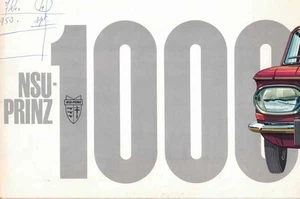 Katalog Prospekt NSU Prinz 1000 06/1963 Frankreich - Bild 1 von 2