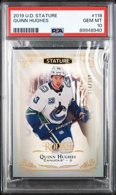 Upper Deck Stature Quinn Hughes Rookie 2019/399 #118 PSA 10 Low Pop Foto 1 de 2