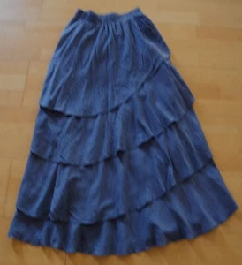 Maxi Rock blau lang schwingend SCARLET DARKNESS Volants Stufen L 40 M 38 - Bild 1 von 9