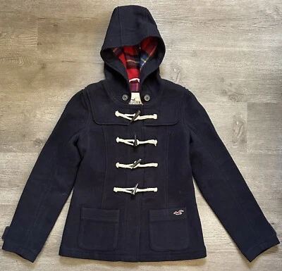 Hollister HCO Classic Wool Pea Coat Navy Blue Size Small - Image 1 of 4