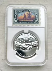 2005 Westward Expansion/Jefferson Friendship Medal with Vintage Stamps - Picture 1 of 2