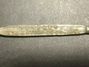 8" Vintage All Steel Advertising Ice Pick - Peoples Ice & Storage Co. - Picture 1 of 6