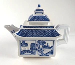 Vtg Willow Blue Collectibles Pagoda Teapot Johnson Brothers Series 1 #593 - Picture 1 of 7