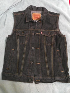Levi’s Youth Kids Large 12 13 Years Navy Blue Jean Trucker Jacket Vest *EX* - Picture 1 of 6