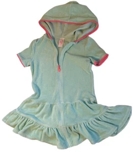 Cat & Jack Cover Up Girls 6/6X Sz S terry robe peach turquoise - Picture 1 of 3