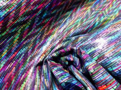 Pigskin Leather Hide: Multicolored Zig Zag Chevron Print - Image 1 of 4