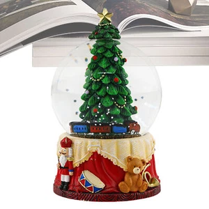 Snowing Christmas Globe Christmas Tree Snow Globes With Swirling Glitter great - Picture 1 of 6