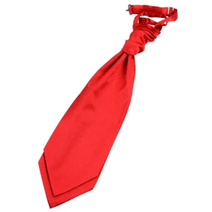 Rote vorgebundene Herren-Rüsche Krawatte Satin einfach einfarbig formell Hochzeit von DQT - Bild 1 von 2