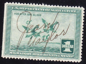US Scott RW4 old $1 Migratory Bird "Duck" Hunting stamp U/VF NSE CV $65 - Picture 1 of 1