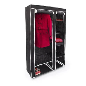 Relaxdays Stoffschrank mit Kleiderstange & 5 Fächern HBT 174 x 107 x 425 cm s... - Picture 1 of 7