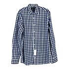 Nick Graham Herren Stretch moderne Passform Gingham Kleid Shirt Knopf blau weiß M-L