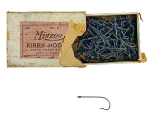 Vintage Box of 100 Kirby Fish Hooks Mizzoo No. K Made in Norway Original - Picture 1 of 6