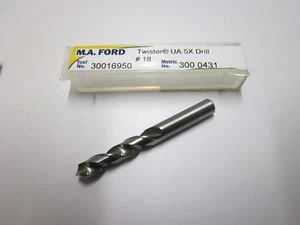 NUEVO M. A. Ford 30016950 Twister UA 5X taladro de carburo #18 alambre talla 30493 - Imagen 1 de 1