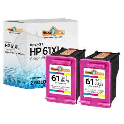 Cartucho de tinta de color 2 piezas para HP 61XL 2510 2514 2540 2541 2542 2543 3510  Foto 1 de 2
