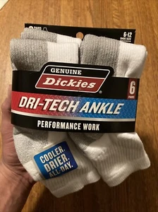 Calcetines al tobillo Dickies Dri-tech para hombre 6 pares talla 6-12 blancos/grises nuevos envío gratuito - Imagen 1 de 7
