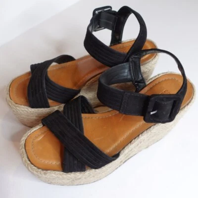 Sandalias de cuña negras Schutz para mujer Talla 7.5 B NUEVAS Foto 1 de 4