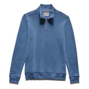Flag & Anthem Herrenpullover mittelblau Viertelreißverschluss Pullover UVP: $ 59,50 - Bild 1 von 4