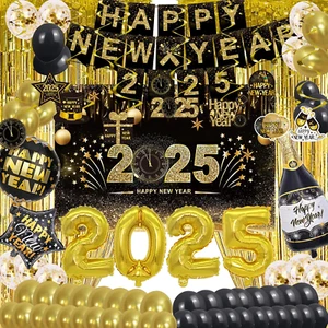 Forniture Decorazione Festa Buon Anno - 2025 Sfondo Striscione Frange Tende - Foto 1 di 6