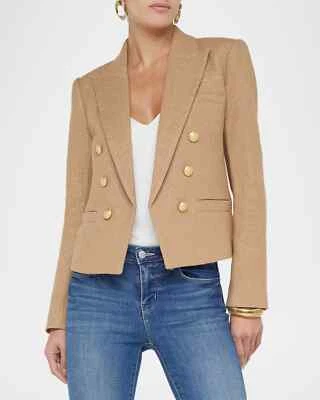 Women AUTH L'AGENCE Brooke Open Front Blazer Coat Jacket Latte/gold - Image 1 of 4